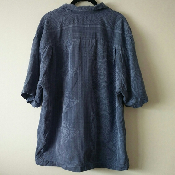 Boundary Bay 100% Silk Oversized Button Up Short Sleeve Shirt - Picture 3 of 14